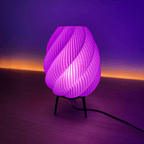 Kamba Spiral Pleated Table Lamp, 3D Printed Sculptural Light