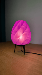 Kamba Spiral Pleated Table Lamp, 3D Printed Sculptural Light
