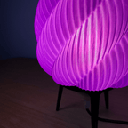Kamba Spiral Pleated Table Lamp, 3D Printed Sculptural Light