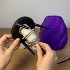 Kamba Spiral Pleated Table Lamp, 3D Printed Sculptural Light