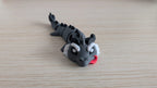 Krampus Dragon Articulated Keychain, 3D Printed Flexi Toy