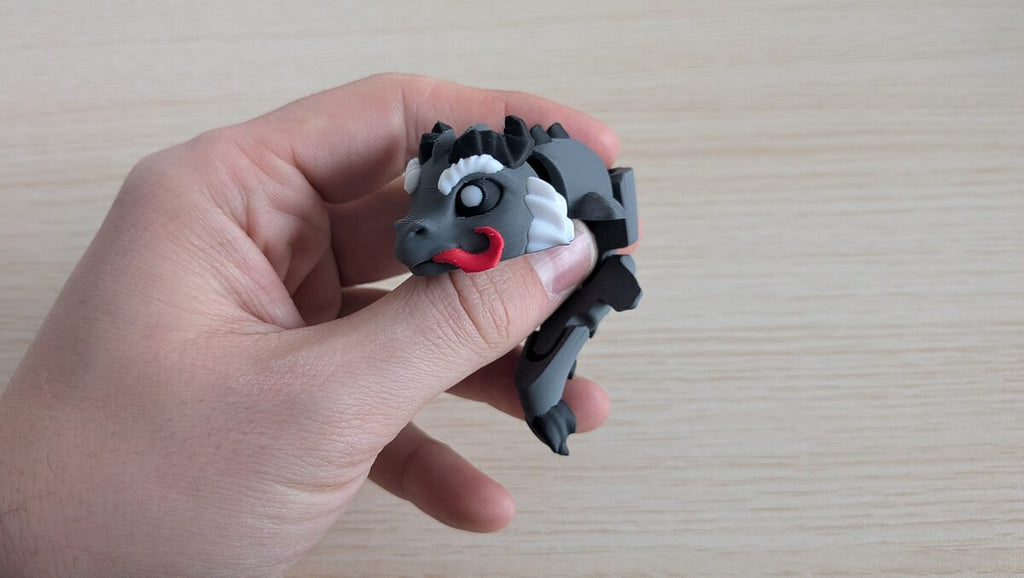 Krampus Dragon Articulated Keychain, 3D Printed Flexi Toy