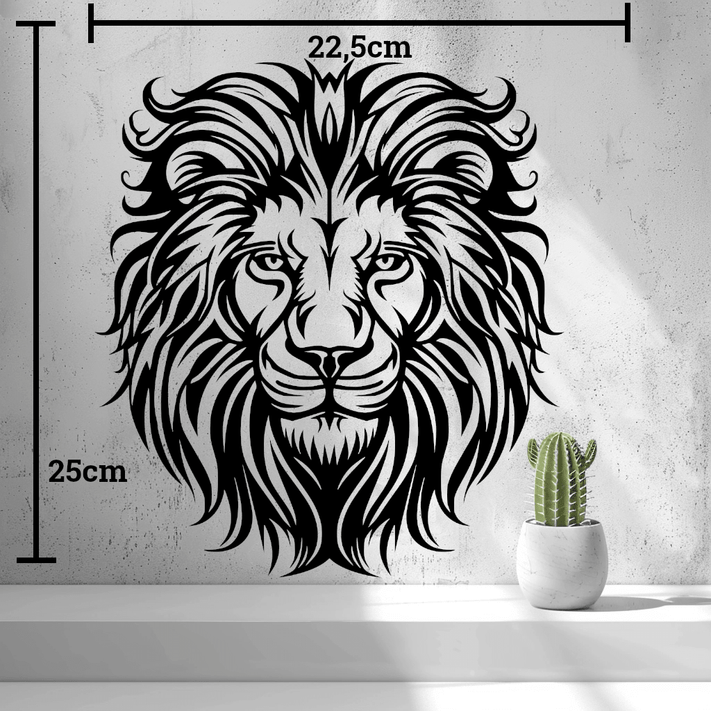 Lion Head Wall Art Panel, 3D Printed Roaring Silhouette Decor