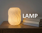 Spiral Wave Vase Mode Table Lamp, 3D Printed Night Light