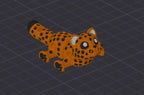 Articulated Leopard Keychain Figure, Flexi 3D Printed Cub