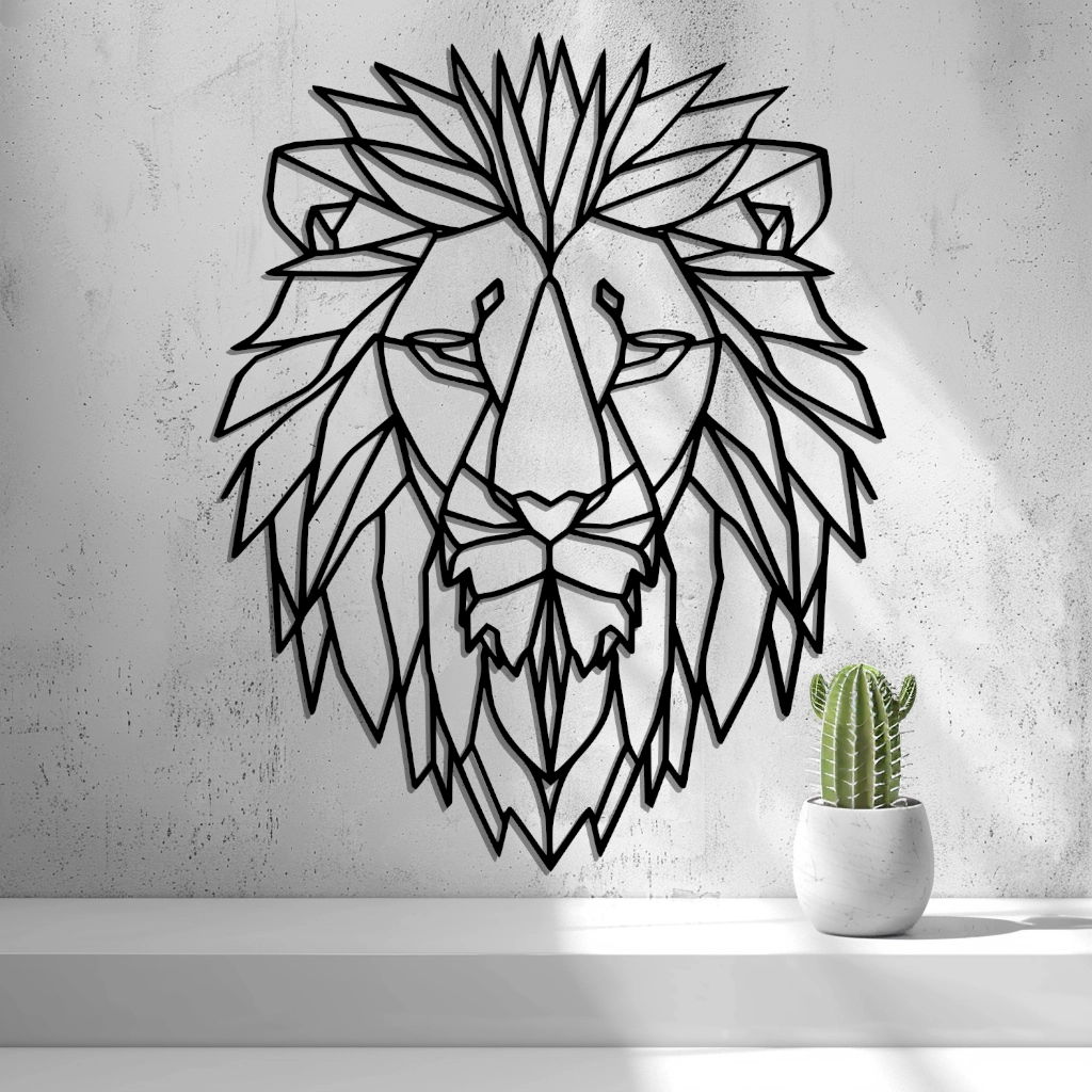 2d Lion Head Low Poly