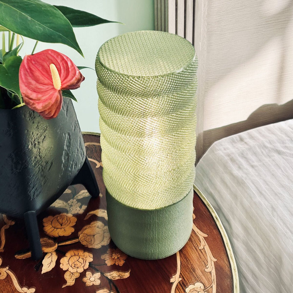 Woven Table Lamp, 3D Printed Textured Mesh Bedside Light