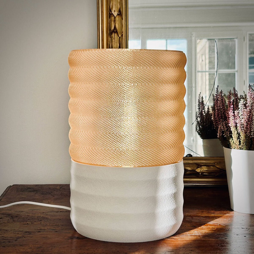 Malla Woven Table Lamp, 3D Printed Textured Shade Light