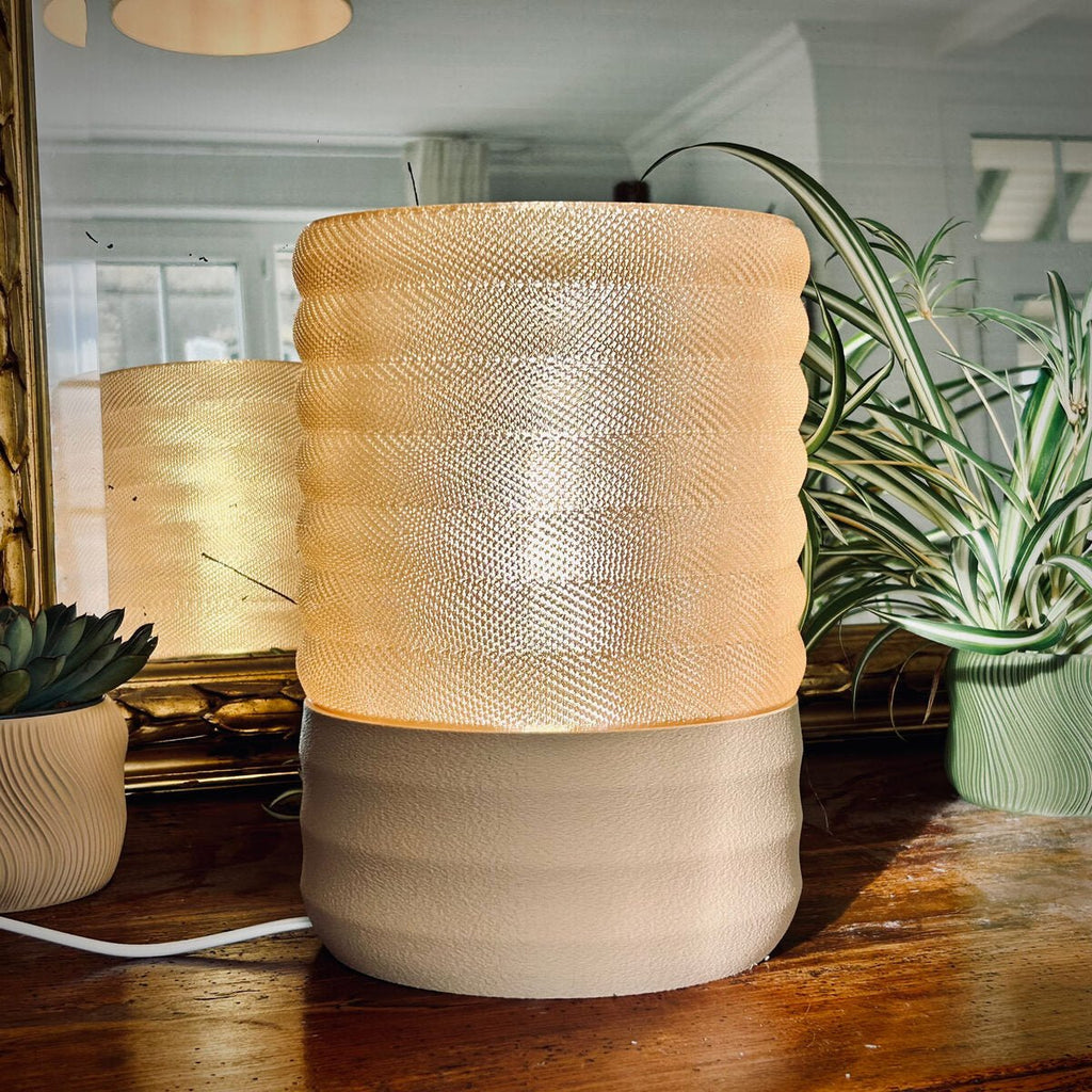 Malla Woven Table Lamp, 3D Printed Textured Shade Light