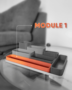 Modular Desk Organizer, 3D Printed Textured Storage Tray Set
