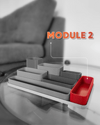 Modular Desk Organizer, 3D Printed Textured Storage Tray Set