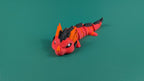 Magma Dragon Articulated Keychain Figure, 3D Printed Fidget Toy