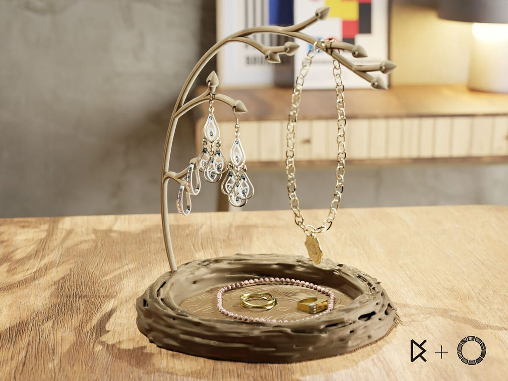 Bird's Nest Jewelry Holder, 3D Printed Branch Stand