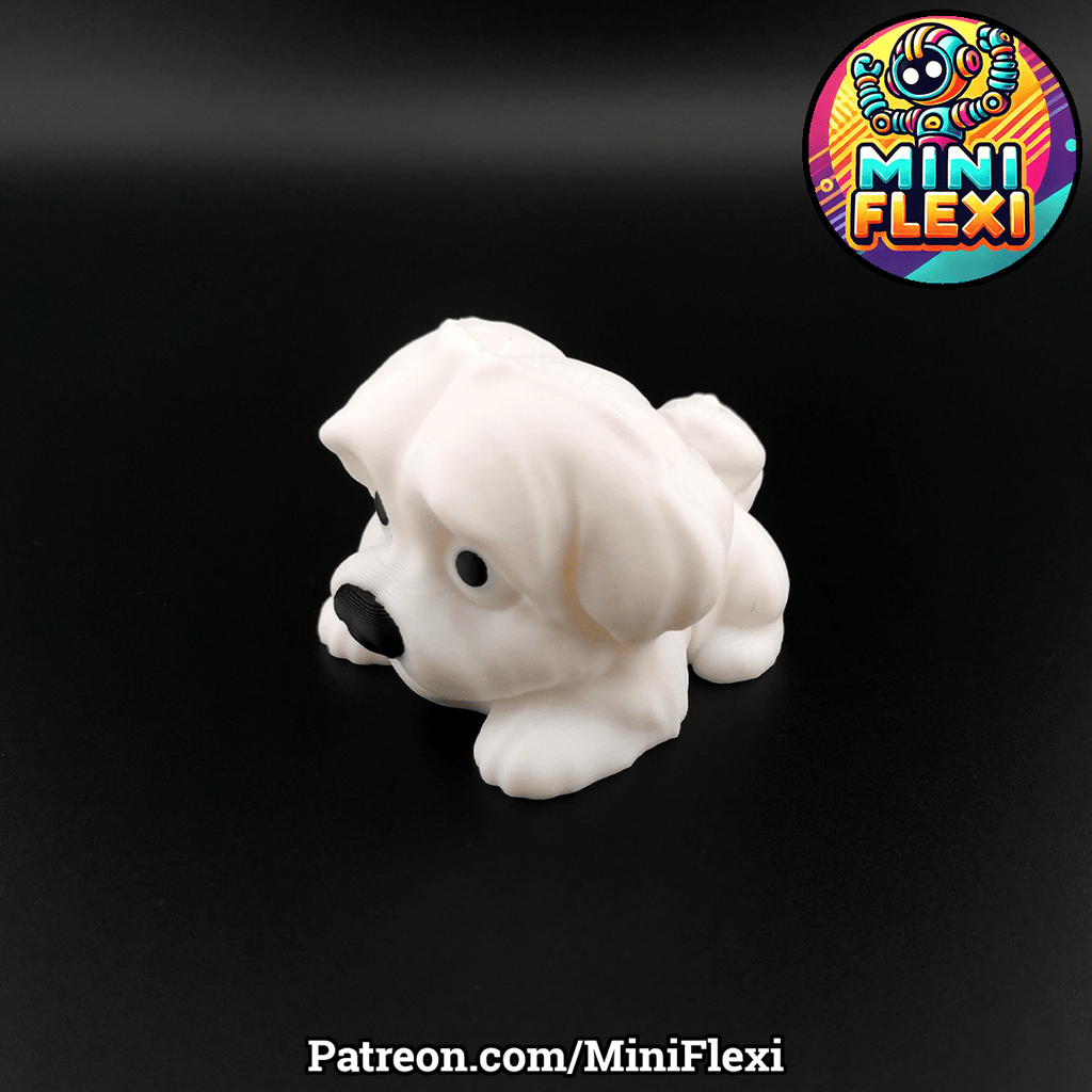 Flexi Maltese Puppy Toy, 3D Printed Articulated Fidget Dog