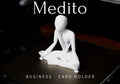 Meditating Figure Business Card Holder, 3D Printed Desk Sculpture