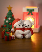 Christmas Bear Family Scene, 3D Printed Fireplace and Tree Set