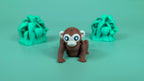 Articulated Monkey Keychain, 3D Printed Poseable Flexi Figure
