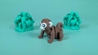 Articulated Monkey Keychain, 3D Printed Poseable Flexi Figure
