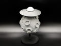 UFO on the Moon Figure, 3D Printed Sci Fi Desk Sculpture