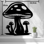 Toadstool Cluster Wall Art, 3D Printed Mushroom Silhouette Panel