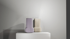 Niza Fluted Two-Tier Vase, 3D Printed Ribbed Home Decor
