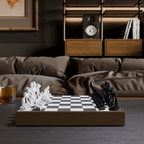 Nobody Faceless Figure Chess Set, 3D Printed Sculptural Game