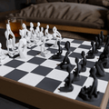 Nobody Faceless Figure Chess Set, 3D Printed Sculptural Game