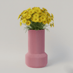 Niza Fluted Two-Tier Vase, 3D Printed Ribbed Home Decor