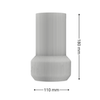 Niza Fluted Two-Tier Vase, 3D Printed Ribbed Home Decor