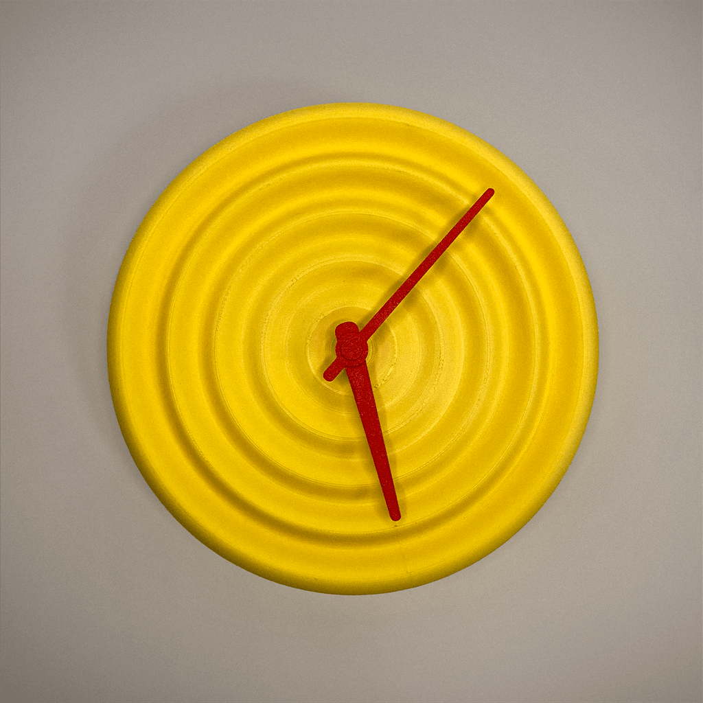 Ondo Ripple Wave Wall Clock, 3D Printed Minimalist Decor