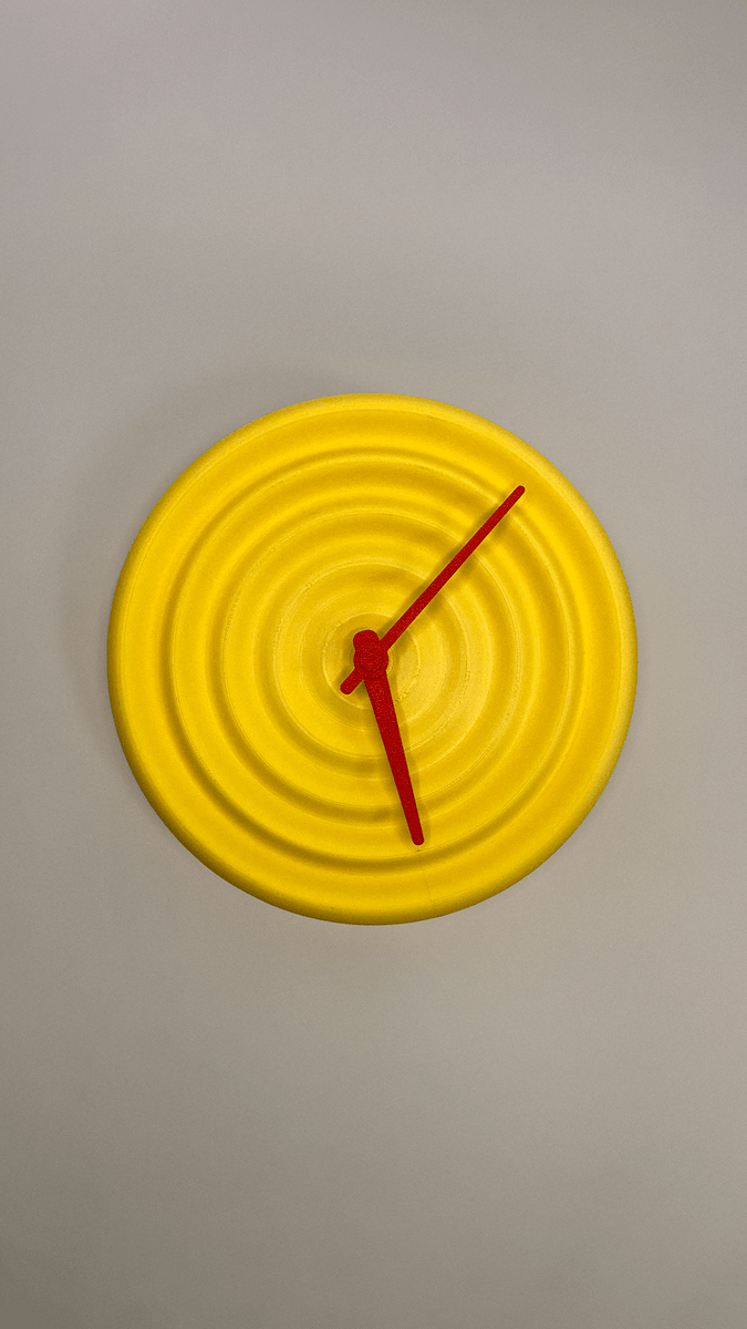 Ondo Ripple Wave Wall Clock, 3D Printed Minimalist Decor