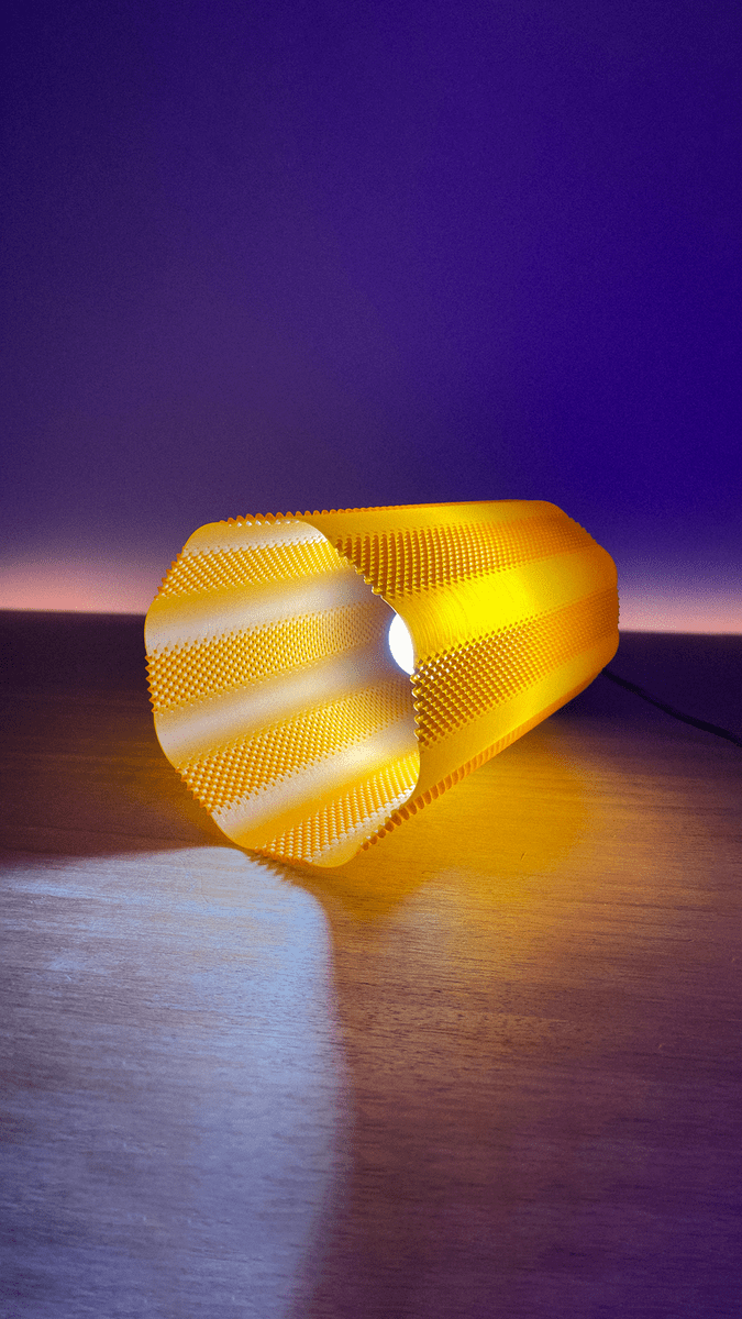 Otto RippleMesh Table Lamp, 3D Printed Textured Lampshade