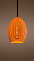 Ovo Ripple Mesh Pendant Lamp Shade, 3D Printed Hanging Light