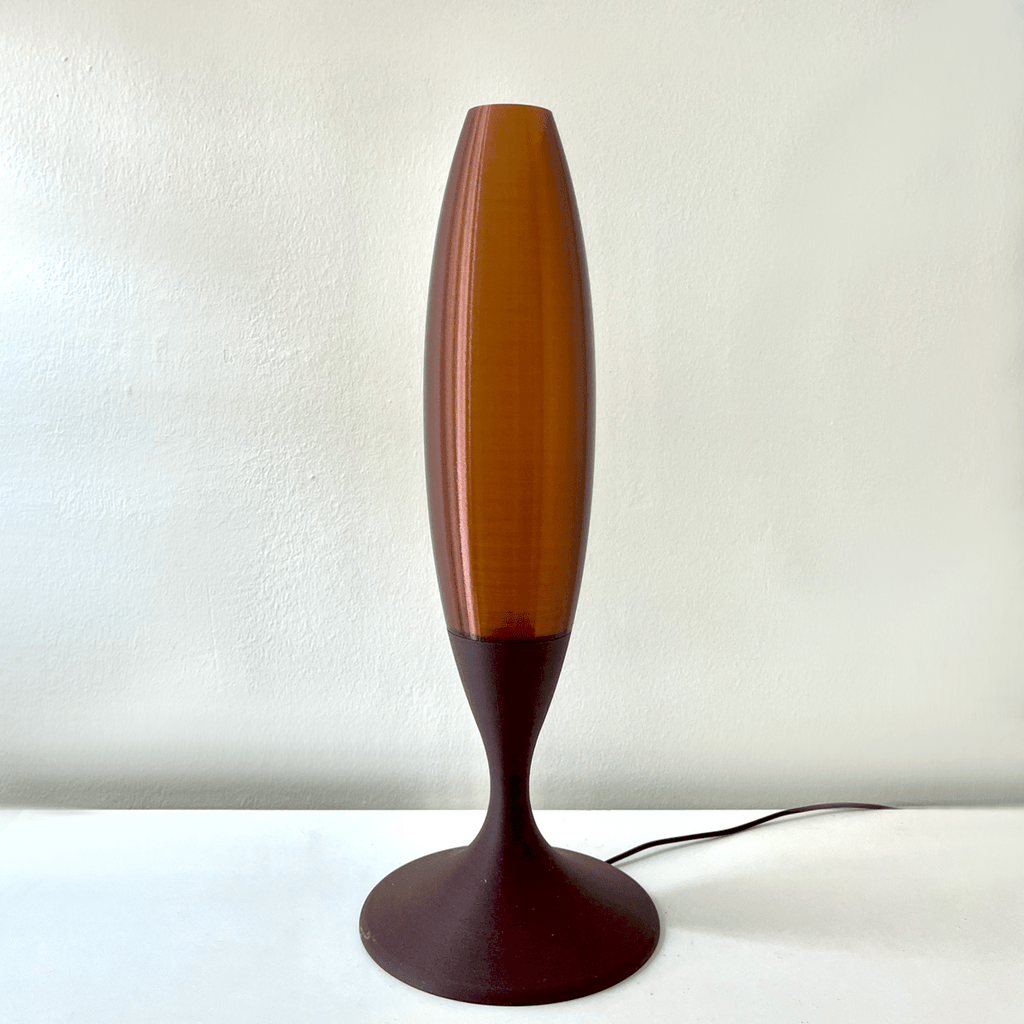 Amber Glow Parenthesis Table Lamp, 3D Printed Retro LED Lamp