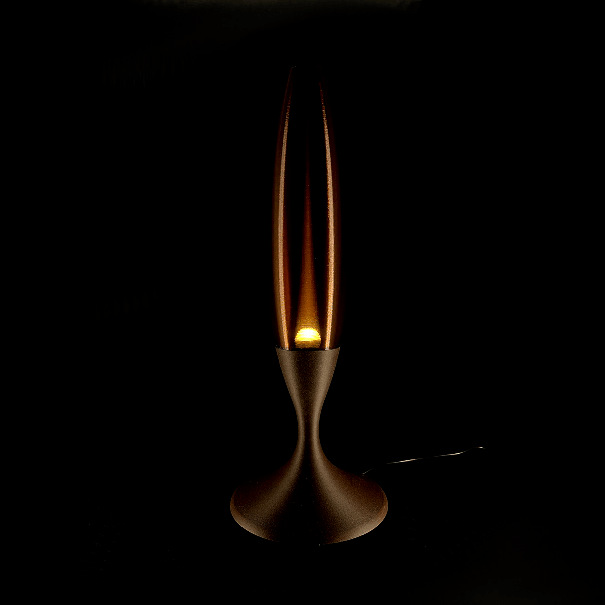 Amber Glow Parenthesis Table Lamp, 3D Printed Retro LED Lamp