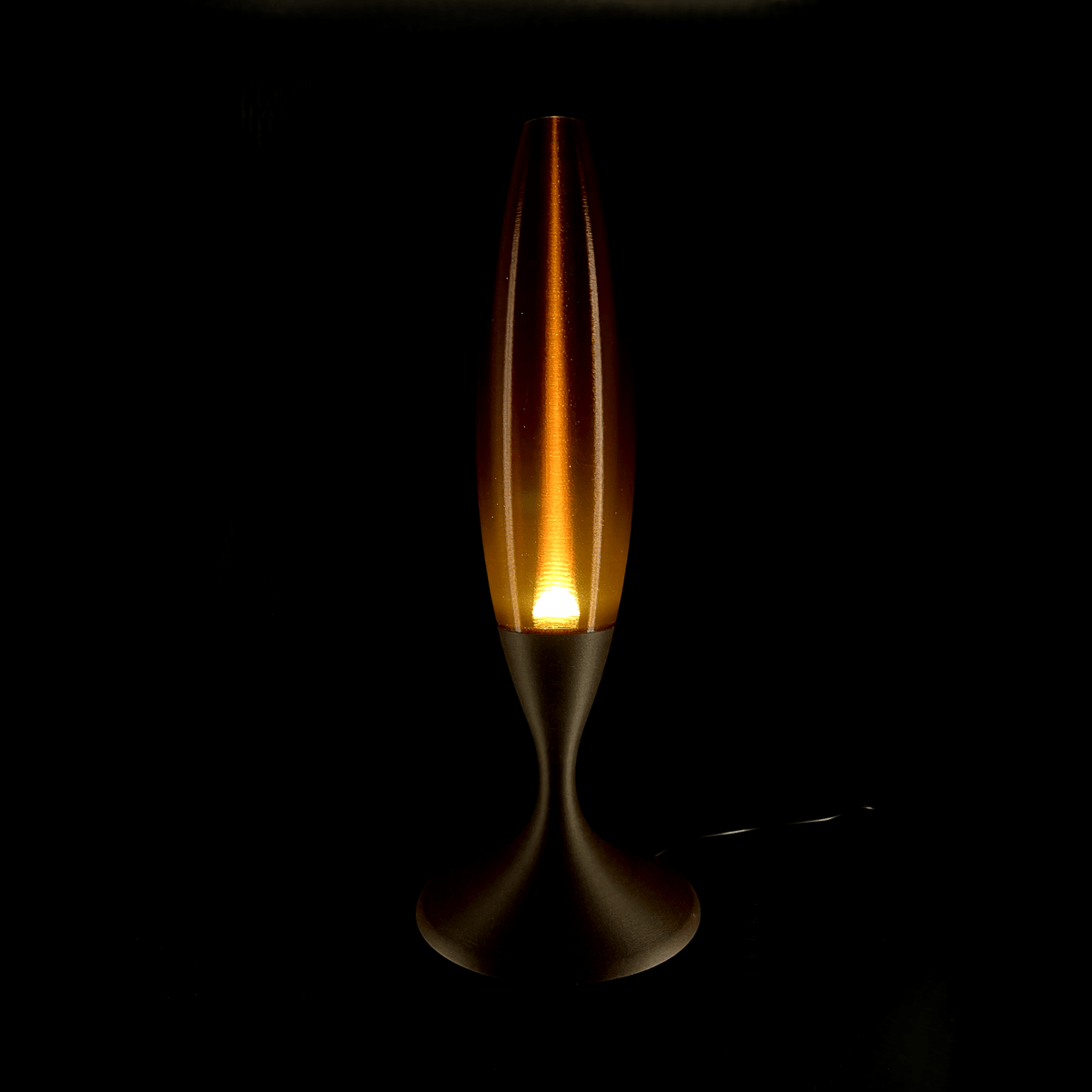 Amber Glow Parenthesis Table Lamp, 3D Printed Retro LED Lamp