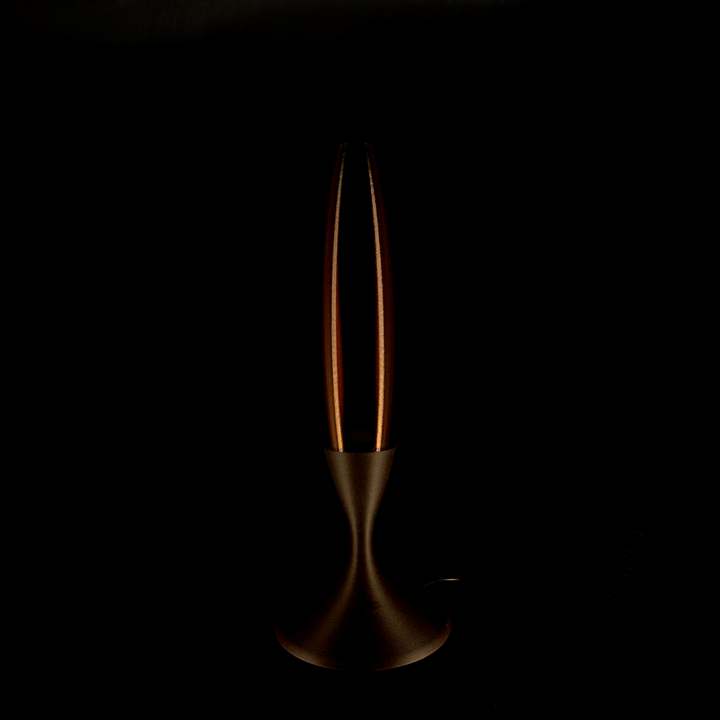 Amber Glow Parenthesis Table Lamp, 3D Printed Retro LED Lamp