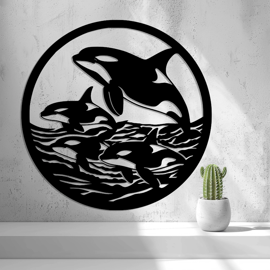 2d Orcas In Ocean