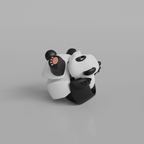 Articulated Panda Keychain, 3D Printed Poseable Figure