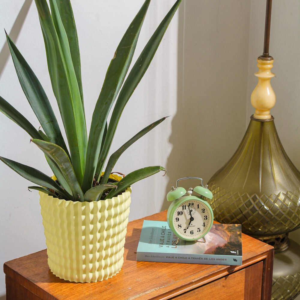 Pina Ribbed Planter Pot, 3D Printed Pineapple Texture Plant Pot