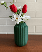 Fluted Flower Vase, Textured 3D Printed Home Decor