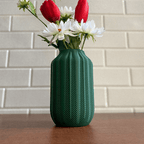 Fluted Flower Vase, Textured 3D Printed Home Decor
