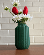 Fluted Flower Vase, Textured 3D Printed Home Decor