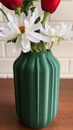 Fluted Flower Vase, Textured 3D Printed Home Decor