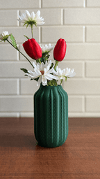 Fluted Flower Vase, Textured 3D Printed Home Decor