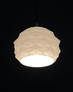 Low Poly Pendant Lamp Shade, 3D Printed Geometric Light Fixture