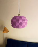 Low Poly Pendant Lamp Shade, 3D Printed Geometric Light Fixture