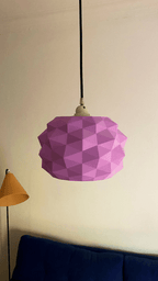 Low Poly Pendant Lamp Shade, 3D Printed Geometric Light Fixture