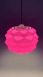 Low Poly Pendant Lamp Shade, 3D Printed Geometric Light Fixture