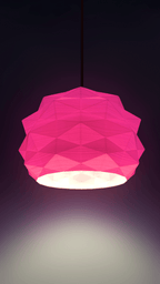 Low Poly Pendant Lamp Shade, 3D Printed Geometric Light Fixture